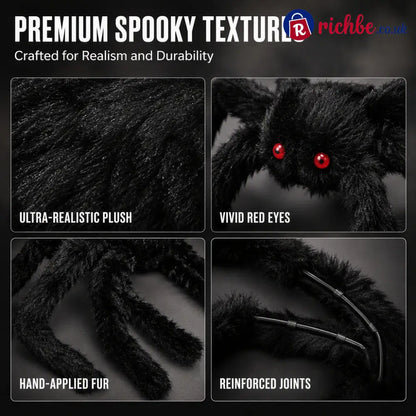 🥳2026 HOT SALE🥳💞50K+ SOLD! 🕷️🎃 50% OFF! Oversized Halloween Spider – 75cm giant leg span realistic furry body & glowing