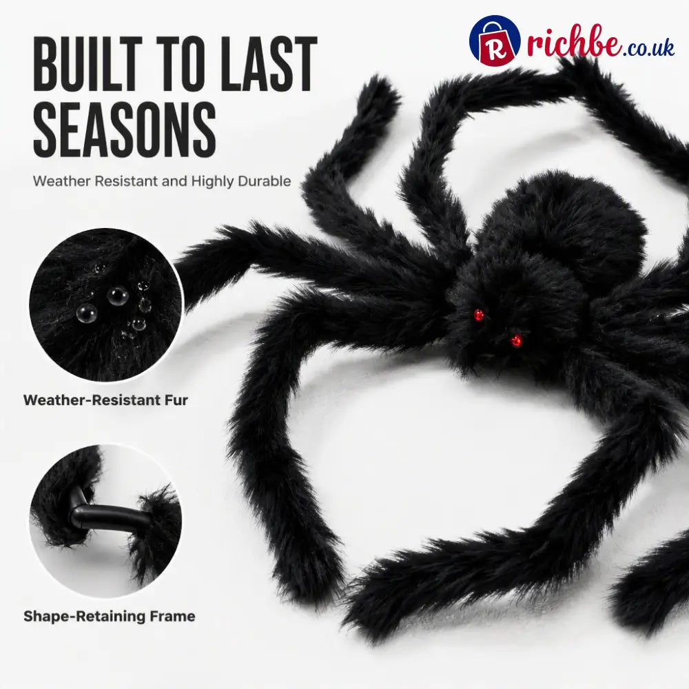 🥳2026 HOT SALE🥳💞50K+ SOLD! 🕷️🎃 50% OFF! Oversized Halloween Spider – 75cm giant leg span realistic furry body & glowing
