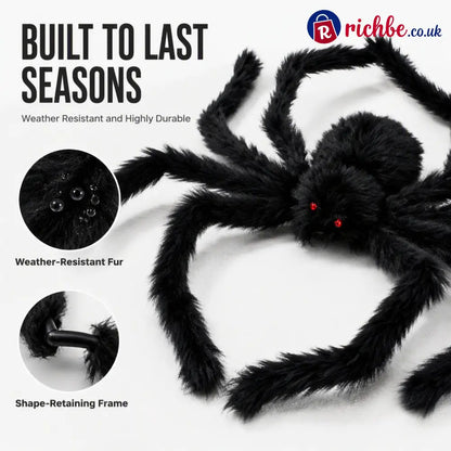 🥳2026 HOT SALE🥳💞50K+ SOLD! 🕷️🎃 50% OFF! Oversized Halloween Spider – 75cm giant leg span realistic furry body & glowing