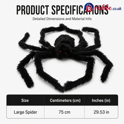 🥳2026 HOT SALE🥳💞50K+ SOLD! 🕷️🎃 50% OFF! Oversized Halloween Spider – 75cm giant leg span realistic furry body & glowing