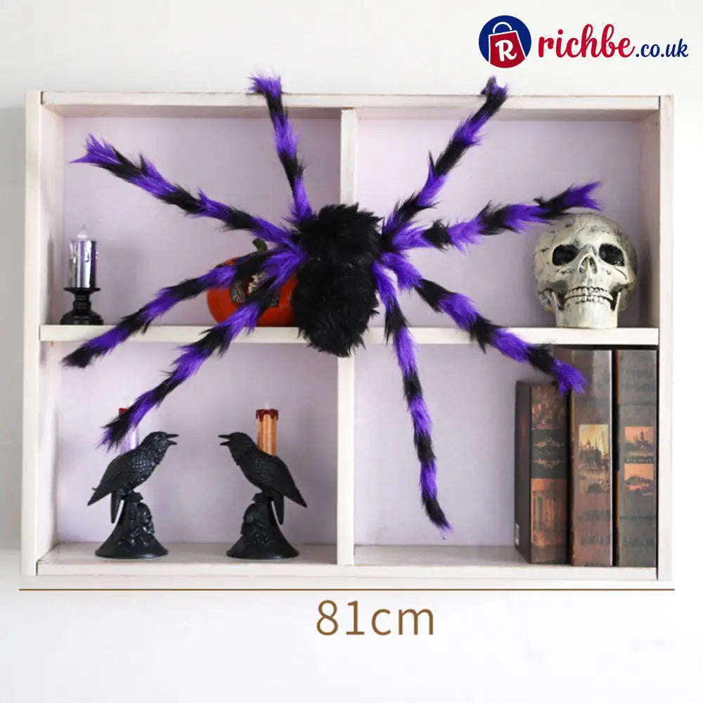 🥳2026 HOT SALE🥳💞50K+ SOLD! 🕷️🎃 50% OFF! Oversized Halloween Spider – 75cm giant leg span realistic furry body & glowing
