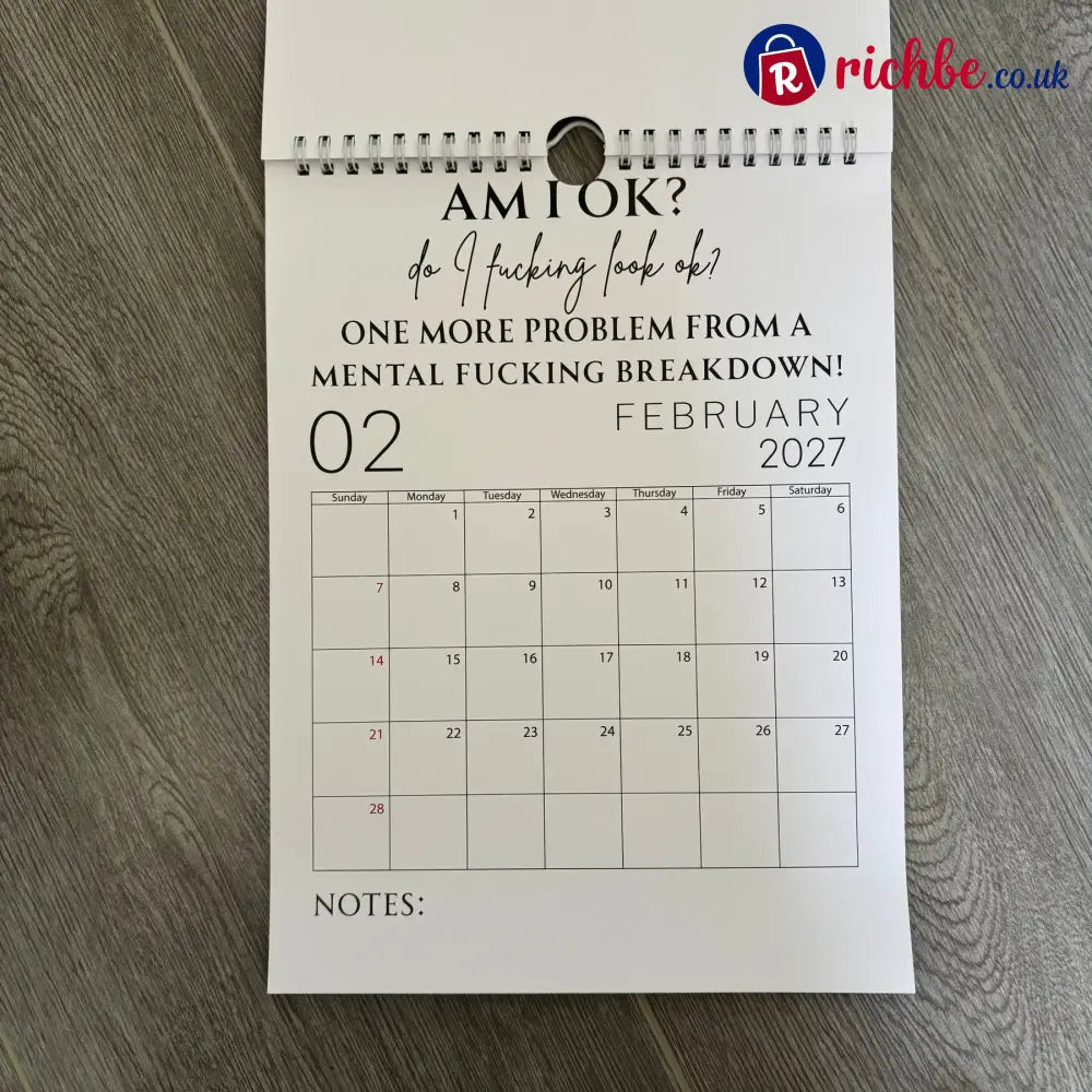 🥳2026 HOT SALE🥳💞50K+ SOLD!-Fuck It Calendar 2027 Funny Sweary Wall Calendar
