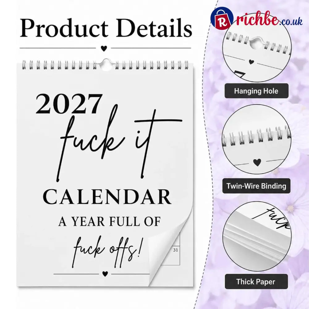 🥳2026 HOT SALE🥳💞50K+ SOLD!-Fuck It Calendar 2027 Funny Sweary Wall Calendar