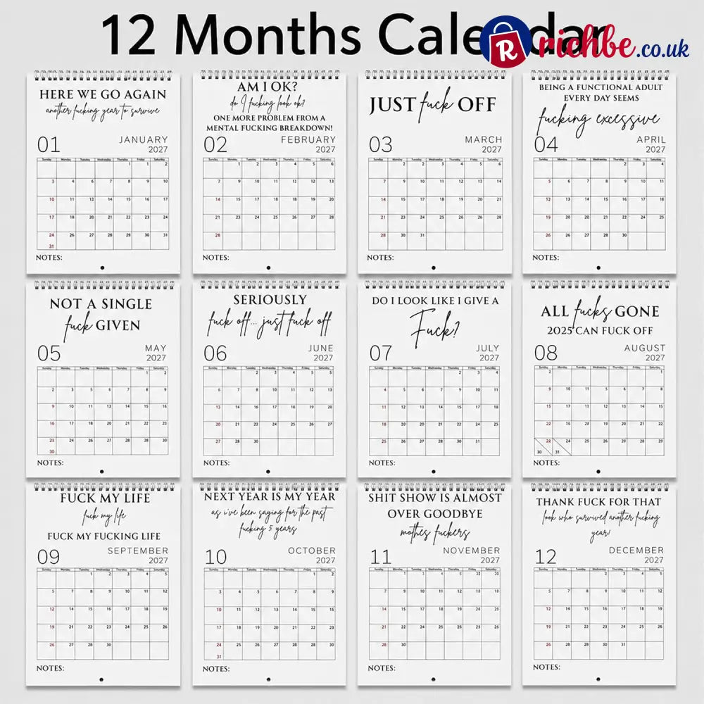 🥳2026 HOT SALE🥳💞50K+ SOLD!-Fuck It Calendar 2027 Funny Sweary Wall Calendar