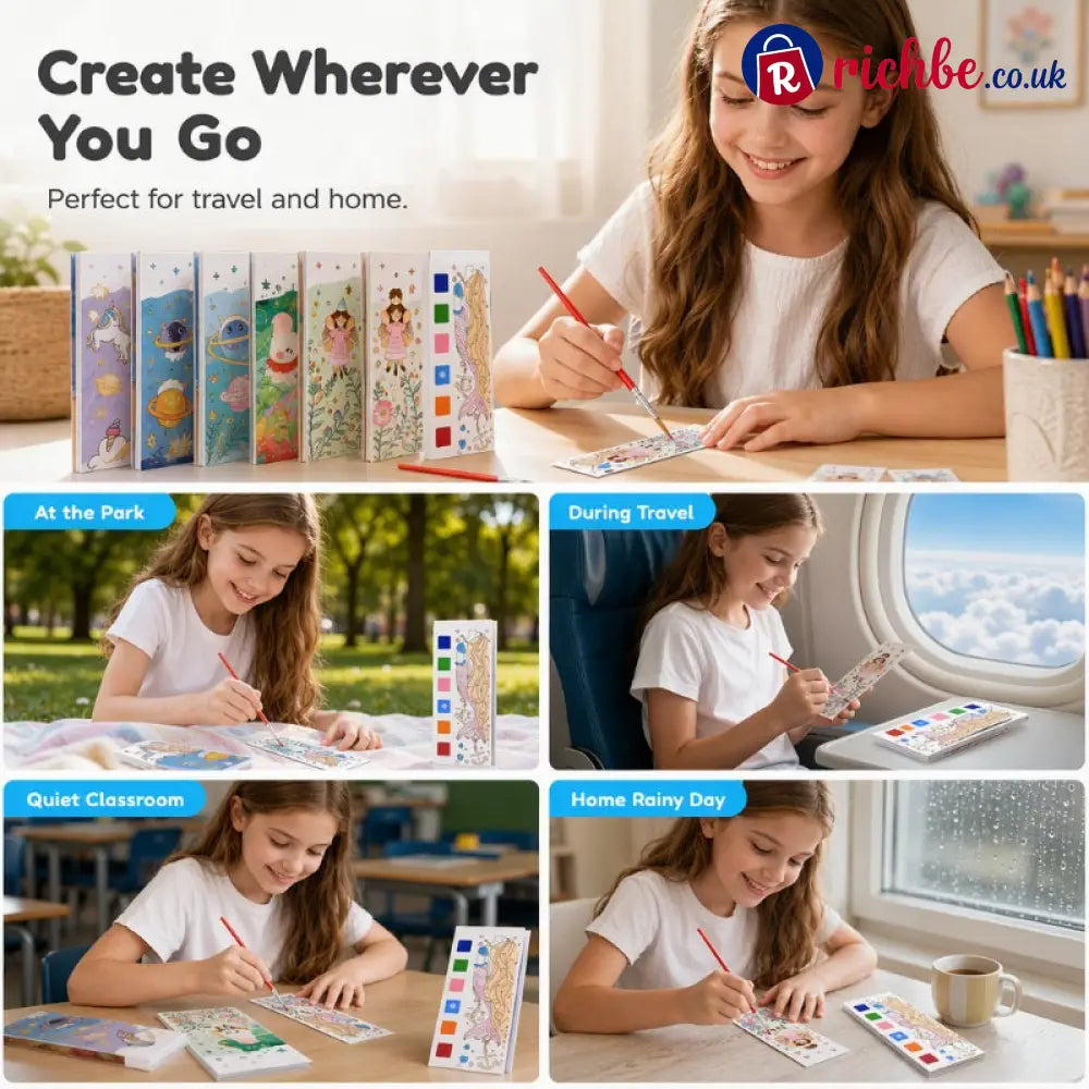 🥳2026 HOT SALE🥳💞50K+ SOLD! 🎨🖌️ Pocket Watercolor Book – built-in pigments just add water! No messy tubes no bulky sets.