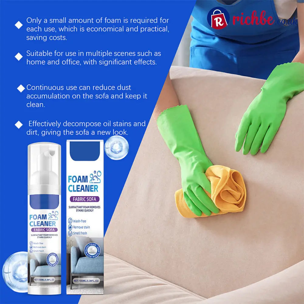 🥳2026 HOT SALE🥳💞50K+ SOLD! 🛋️✨ 50% OFF! Powerful Fabric Sofa Foam Cleaner – Lifts stains & embedded dirt without scrubbing. No residue, no rinsing – gentle yet powerful! 🧼💨