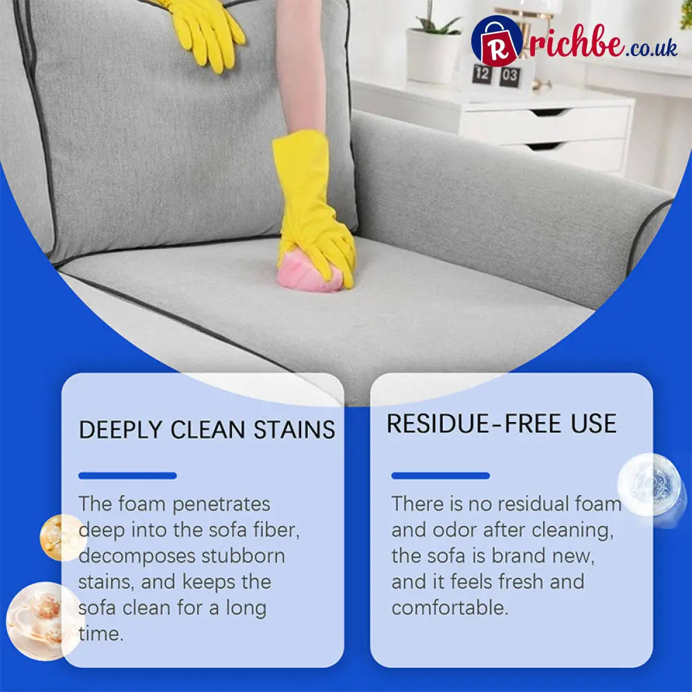 🥳2026 HOT SALE🥳💞50K+ SOLD! 🛋️✨ 50% OFF! Powerful Fabric Sofa Foam Cleaner – Lifts stains & embedded dirt without scrubbing. No residue, no rinsing – gentle yet powerful! 🧼💨