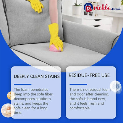 🥳2026 HOT SALE🥳💞50K+ SOLD! 🛋️✨ 50% OFF! Powerful Fabric Sofa Foam Cleaner – Lifts stains & embedded dirt without scrubbing. No residue, no rinsing – gentle yet powerful! 🧼💨