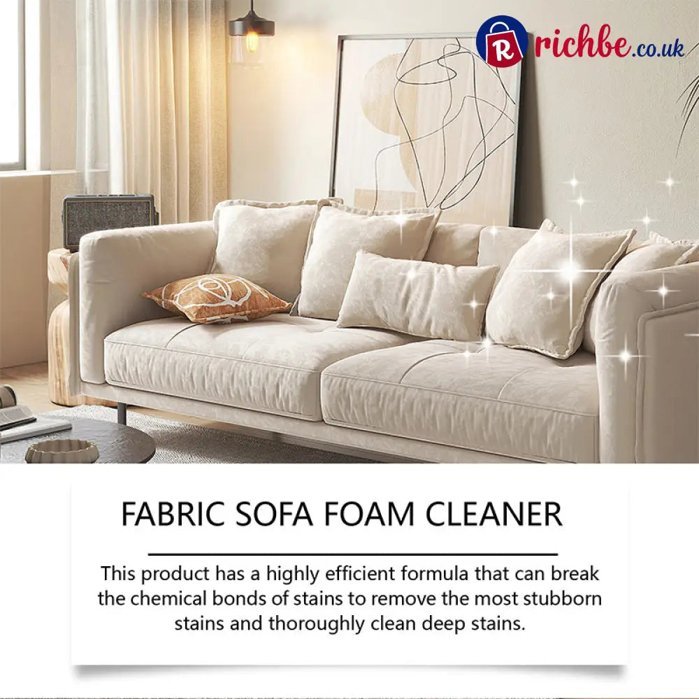🥳2026 HOT SALE🥳💞50K+ SOLD! 🛋️✨ 50% OFF! Powerful Fabric Sofa Foam Cleaner – Lifts stains & embedded dirt without scrubbing. No residue, no rinsing – gentle yet powerful! 🧼💨