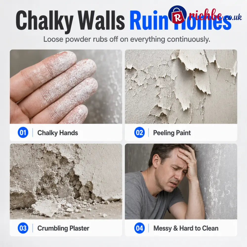 🥳2026 HOT SALE🥳💞50K+ SOLD! 🏠🧱 Wall Repair Liquid – locks chalky plaster instantly stops dust & flaking. Acrylic formula