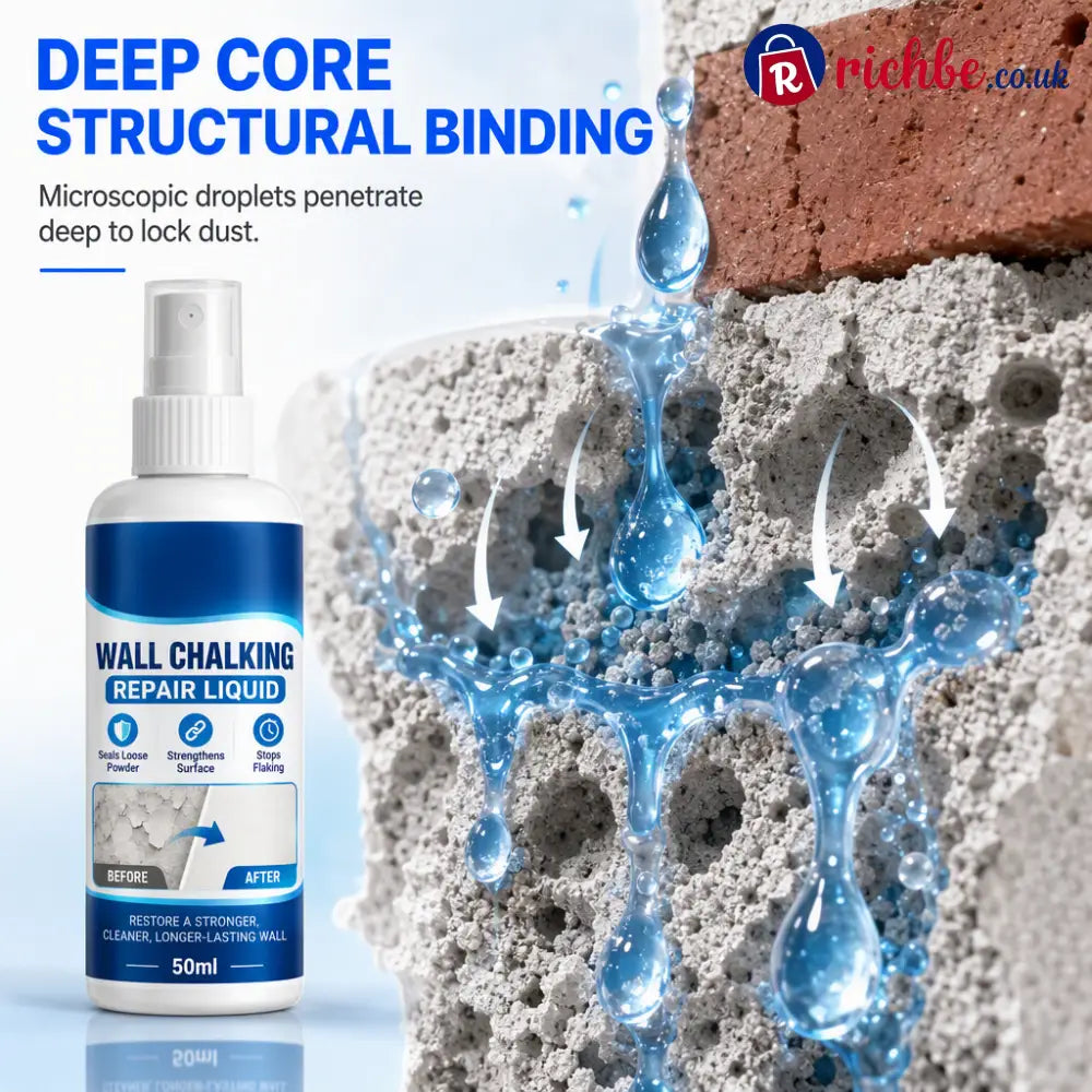 🥳2026 HOT SALE🥳💞50K+ SOLD! 🏠🧱 Wall Repair Liquid – locks chalky plaster instantly stops dust & flaking. Acrylic formula