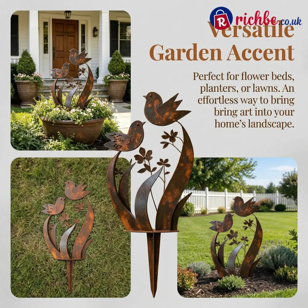 🦋🦋2026 Mother’s Day Gifts 50% Off--💖🎁Bird & Wildflower Metal Garden Stake - Bird & Wildflower