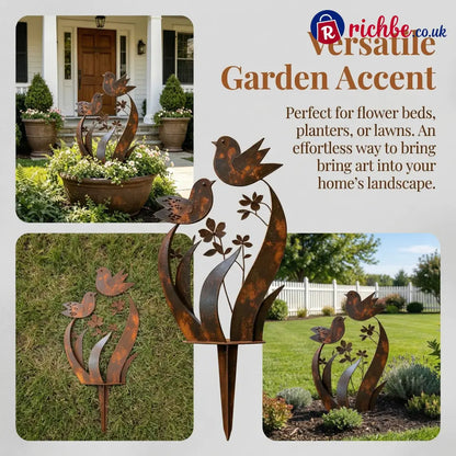 🦋🦋2026 Mother’s Day Gifts 50% Off--💖🎁Bird & Wildflower Metal Garden Stake - Bird & Wildflower