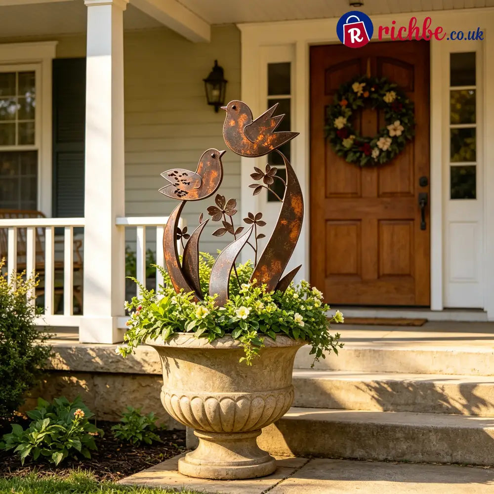🦋🦋2026 Mother’s Day Gifts 50% Off--💖🎁Bird & Wildflower Metal Garden Stake - Bird & Wildflower