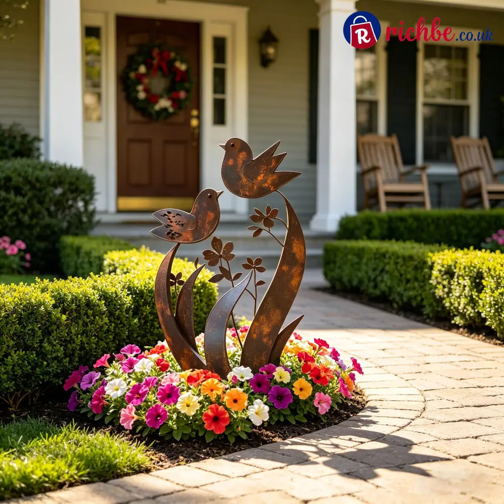 🦋🦋2026 Mother’s Day Gifts 50% Off--💖🎁Bird & Wildflower Metal Garden Stake - Bird & Wildflower