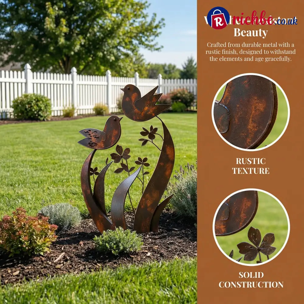 🦋🦋2026 Mother’s Day Gifts 50% Off--💖🎁Bird & Wildflower Metal Garden Stake - Bird & Wildflower