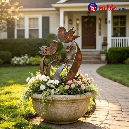 🦋🦋2026 Mother’s Day Gifts 50% Off--💖🎁Bird & Wildflower Metal Garden Stake - Bird & Wildflower