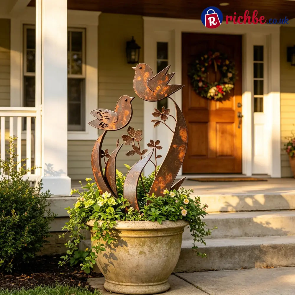 🦋🦋2026 Mother’s Day Gifts 50% Off--💖🎁Bird & Wildflower Metal Garden Stake - Bird & Wildflower