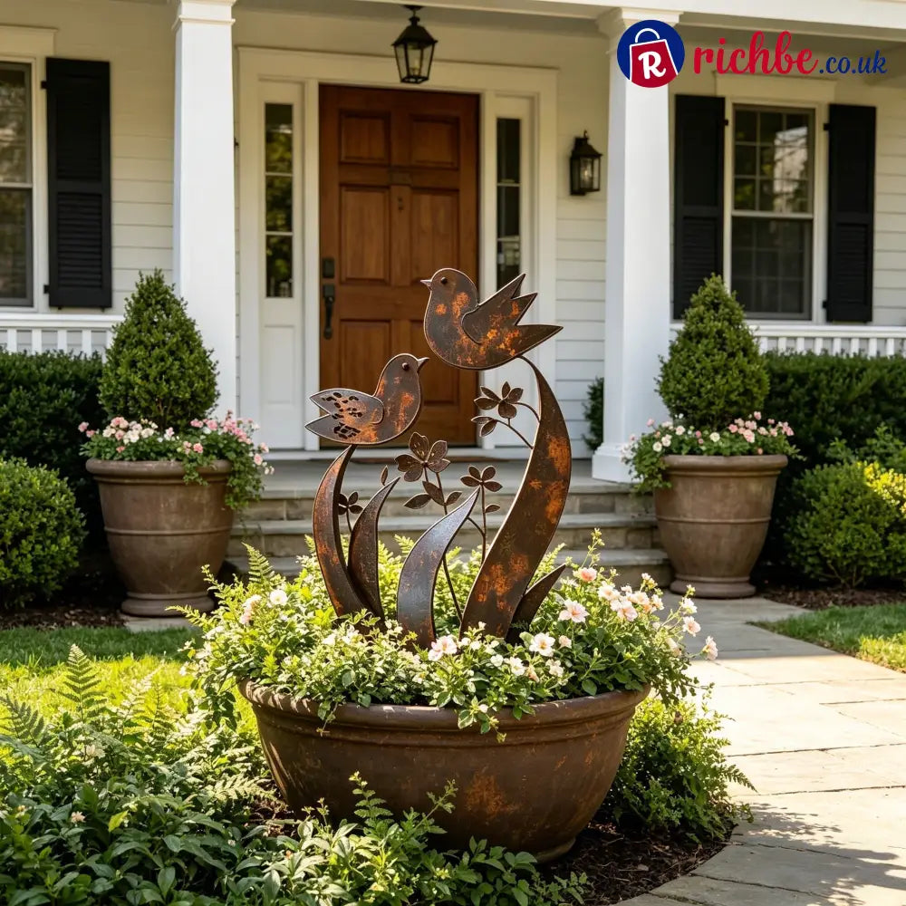 🦋🦋2026 Mother’s Day Gifts 50% Off--💖🎁Bird & Wildflower Metal Garden Stake - Bird & Wildflower