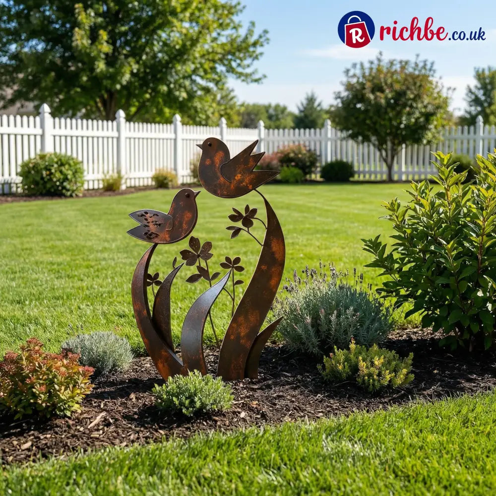 🦋🦋2026 Mother’s Day Gifts 50% Off--💖🎁Bird & Wildflower Metal Garden Stake - Bird & Wildflower
