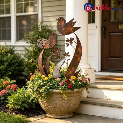 🦋🦋2026 Mother’s Day Gifts 50% Off--💖🎁Bird & Wildflower Metal Garden Stake - Bird & Wildflower