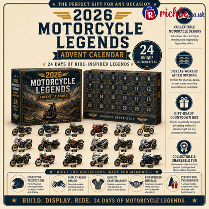 🎁 2026 Motorcycle Legends Advent Calendar – 24 Days 24 Mini Motorcycles 24 Legendary Rides
