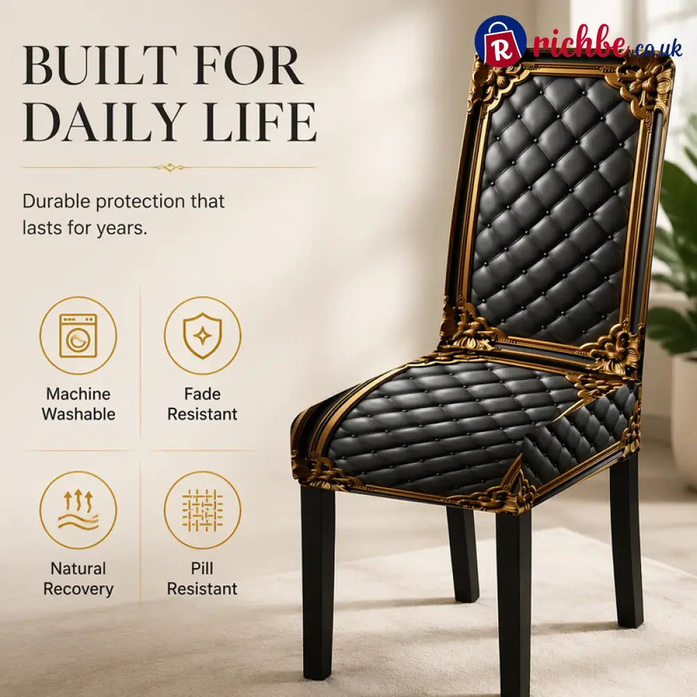 🎁2026 New Arrivals 49% OFF💥Washable Baroque Chair Cover, Stretch Fit Royal Gold Pattern - Buy 1 - Hot sale