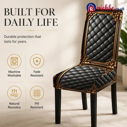 🎁2026 New Arrivals 49% OFF💥Washable Baroque Chair Cover, Stretch Fit Royal Gold Pattern - Buy 1 - Hot sale