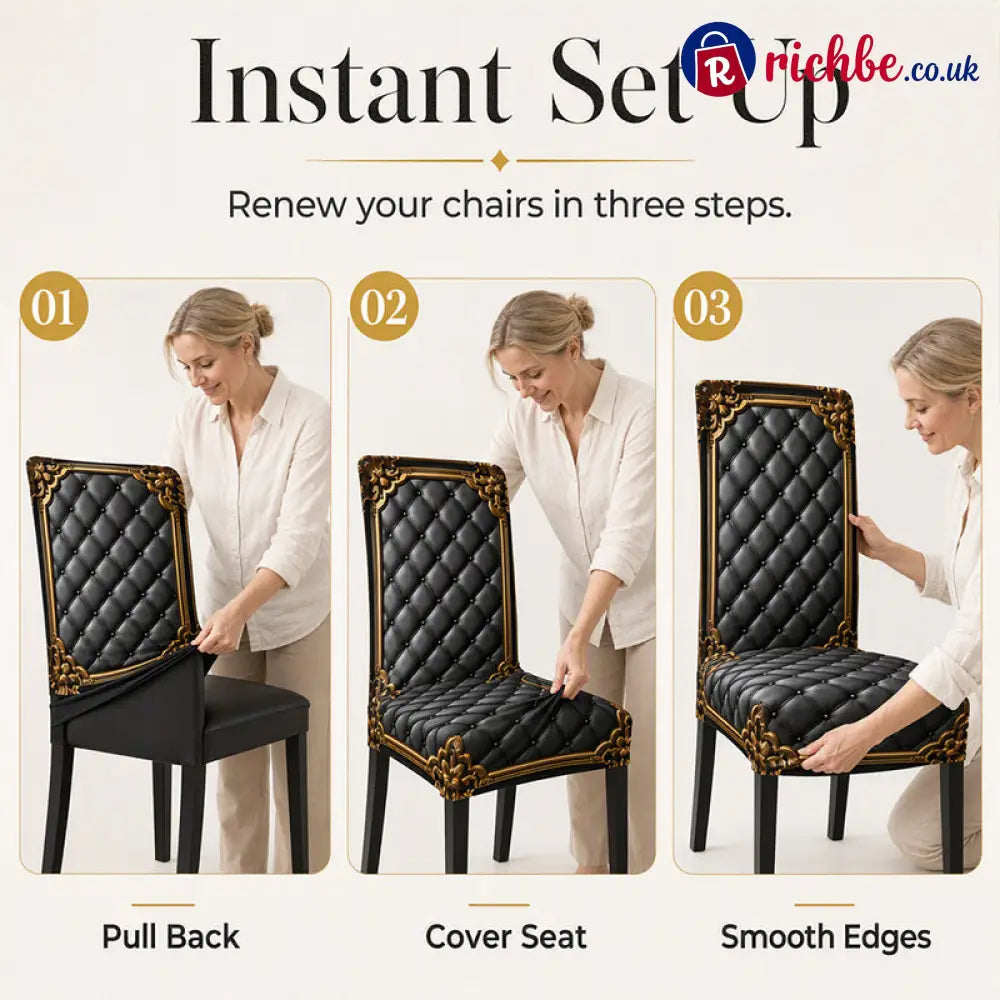 🎁2026 New Arrivals 49% OFF💥Washable Baroque Chair Cover, Stretch Fit Royal Gold Pattern - Hot sale