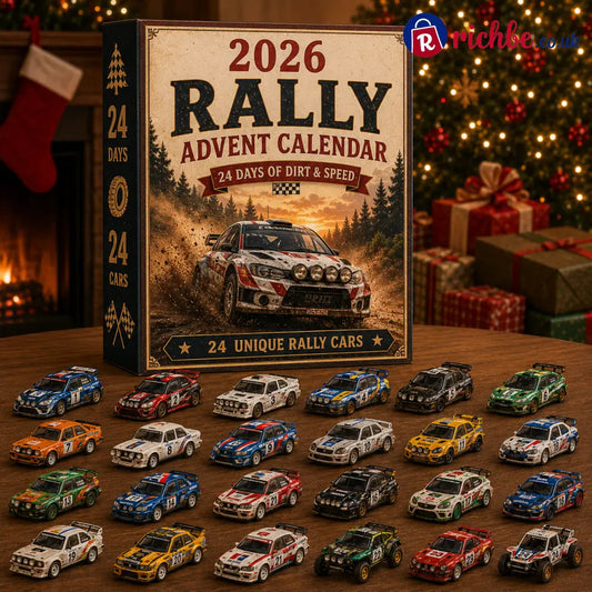🏎️ 2026 Rally Racing Advent Calendar – 24 Days of Dirt & Speed 24 Collectible Rally Cars – Christmas Gift for Racing
