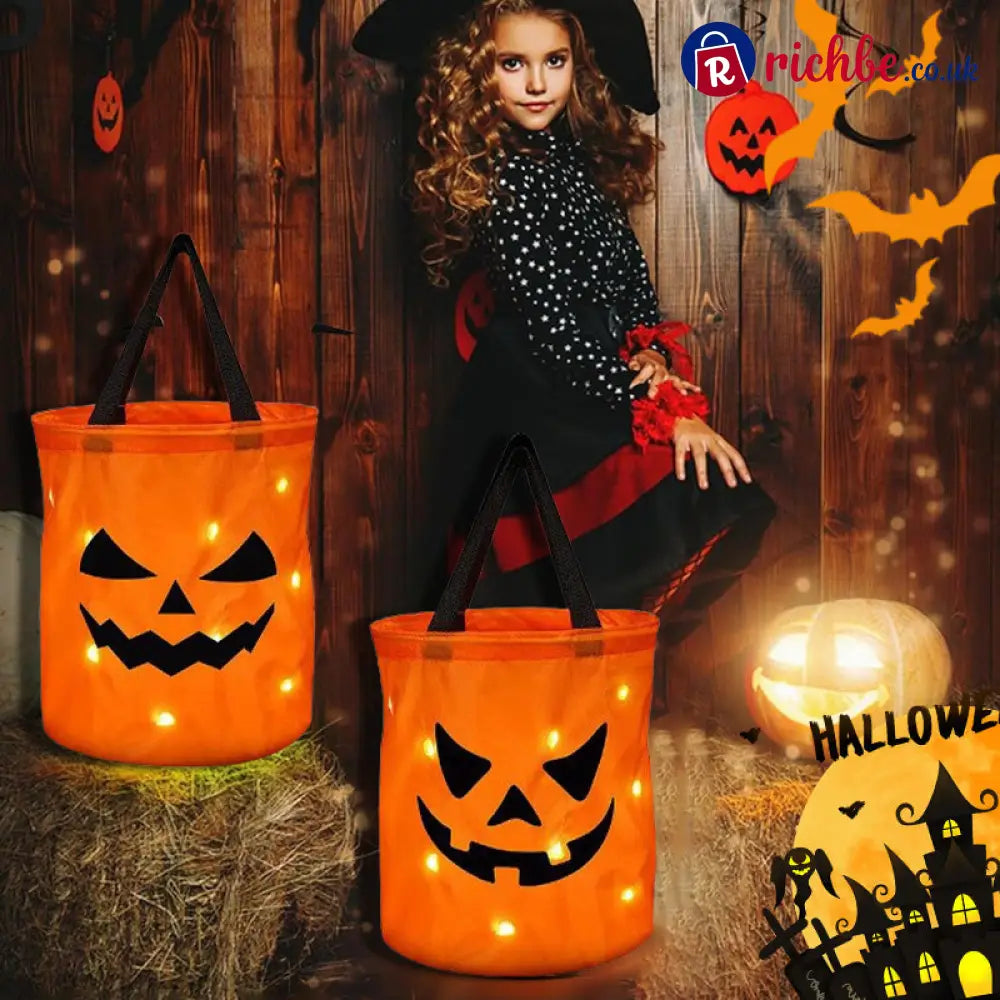 🎃 2026 Sale, Over 19,000 Sold!✨ Halloween Glowing Pumpkin Bag – LED Lights & Spacious Interior 🍬 - Houseware & Kitchen