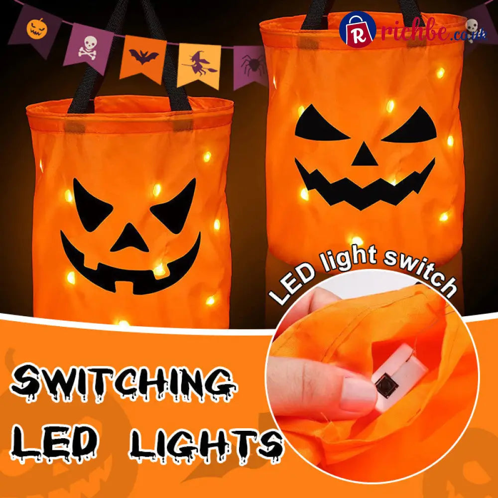 🎃 2026 Sale, Over 19,000 Sold!✨ Halloween Glowing Pumpkin Bag – LED Lights & Spacious Interior 🍬 - Houseware & Kitchen