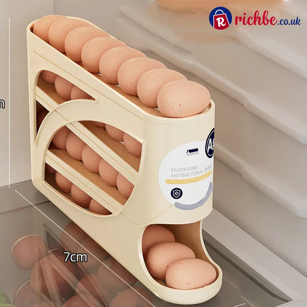 🥚 2026 Sale — Over 22,500 Sold! 🧊 Space-Saving Fridge Egg Storage Organizer – Gravity-Fed Auto Roll, 30-Egg Capacity & Slim Door-Fit Design 🏠