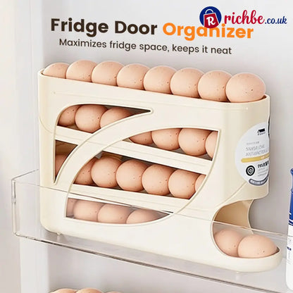 🥚 2026 Sale — Over 22,500 Sold! 🧊 Space-Saving Fridge Egg Storage Organizer – Gravity-Fed Auto Roll, 30-Egg Capacity & Slim Door-Fit Design 🏠