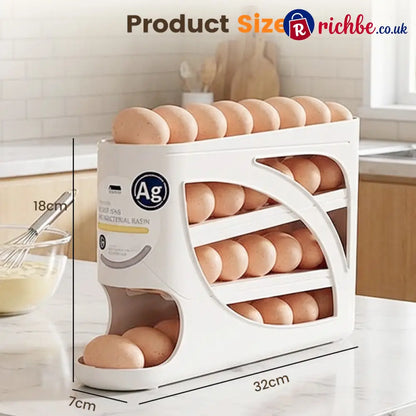 🥚 2026 Sale — Over 22,500 Sold! 🧊 Space-Saving Fridge Egg Storage Organizer – Gravity-Fed Auto Roll, 30-Egg Capacity & Slim Door-Fit Design 🏠