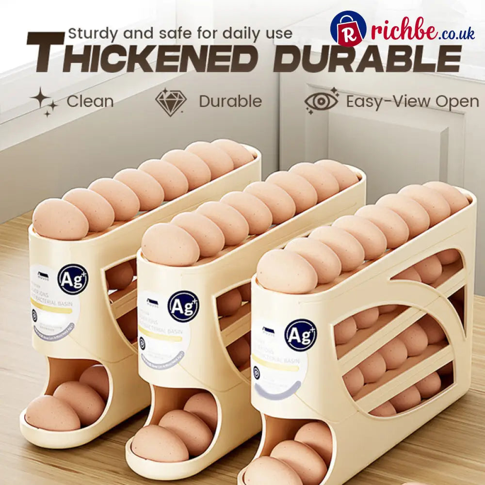 🥚 2026 Sale — Over 22,500 Sold! 🧊 Space-Saving Fridge Egg Storage Organizer – Gravity-Fed Auto Roll, 30-Egg Capacity & Slim Door-Fit Design 🏠