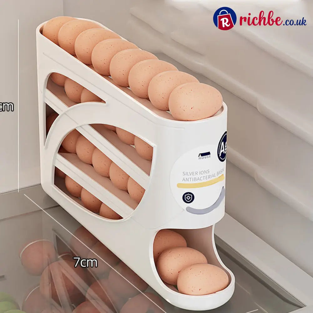 🥚 2026 Sale — Over 22,500 Sold! 🧊 Space-Saving Fridge Egg Storage Organizer – Gravity-Fed Auto Roll, 30-Egg Capacity & Slim Door-Fit Design 🏠
