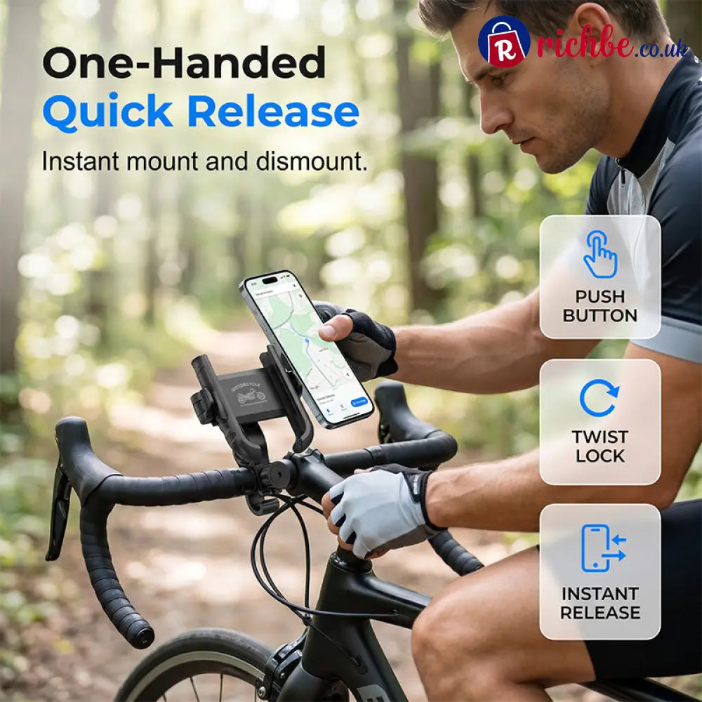 🎉 2026 Sale, Over 42,000 Sold! 🚴‍♂️ Quick-Release Bike Phone Mount – SecureLock & Shockproof Padding 📱 - Car Accessories