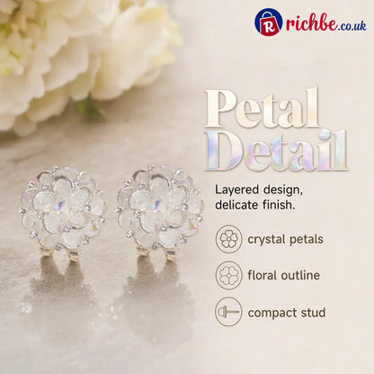 💎 2026 Sale, Over 52,000 Sold!✨ Elegant Floral Stud Earrings – Sparkling Detail & Lightweight Comfort 🌸 - White