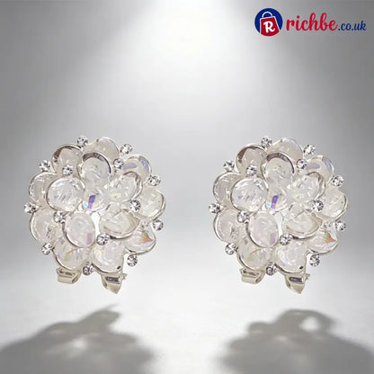 💎 2026 Sale, Over 52,000 Sold!✨ Elegant Floral Stud Earrings – Sparkling Detail & Lightweight Comfort 🌸 - White