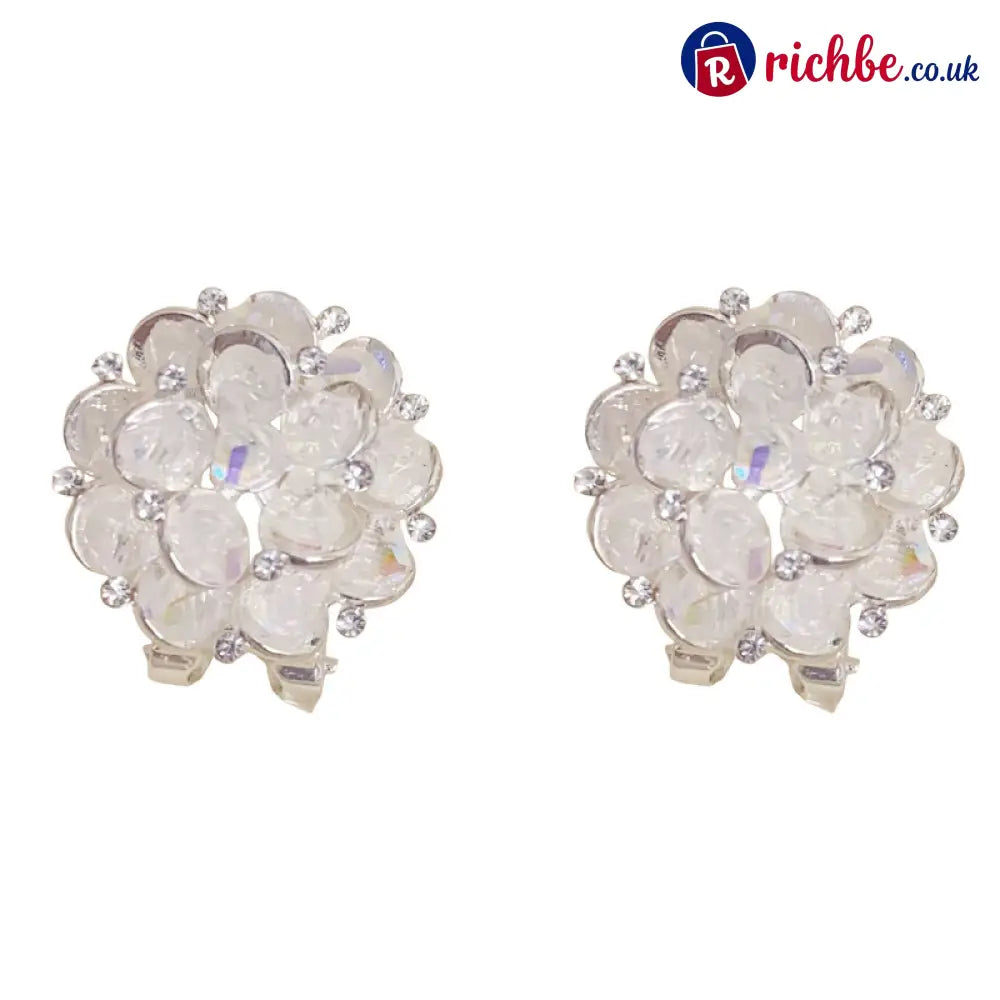 💎 2026 Sale, Over 52,000 Sold!✨ Elegant Floral Stud Earrings – Sparkling Detail & Lightweight Comfort 🌸 - White