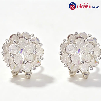 💎 2026 Sale, Over 52,000 Sold!✨ Elegant Floral Stud Earrings – Sparkling Detail & Lightweight Comfort 🌸 - White