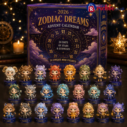 ⭐ 2026 Zodiac Dreams Advent Calendar – 24 Days of Stars & Surprises Cute Zodiac Mini Figures Collection – Magical