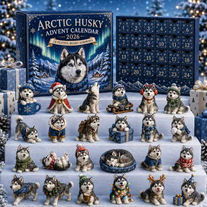 🐺❄️2026 Arctic Husky Christmas Advent Calendar – 24 Days of Festive Husky Collectible Surprises