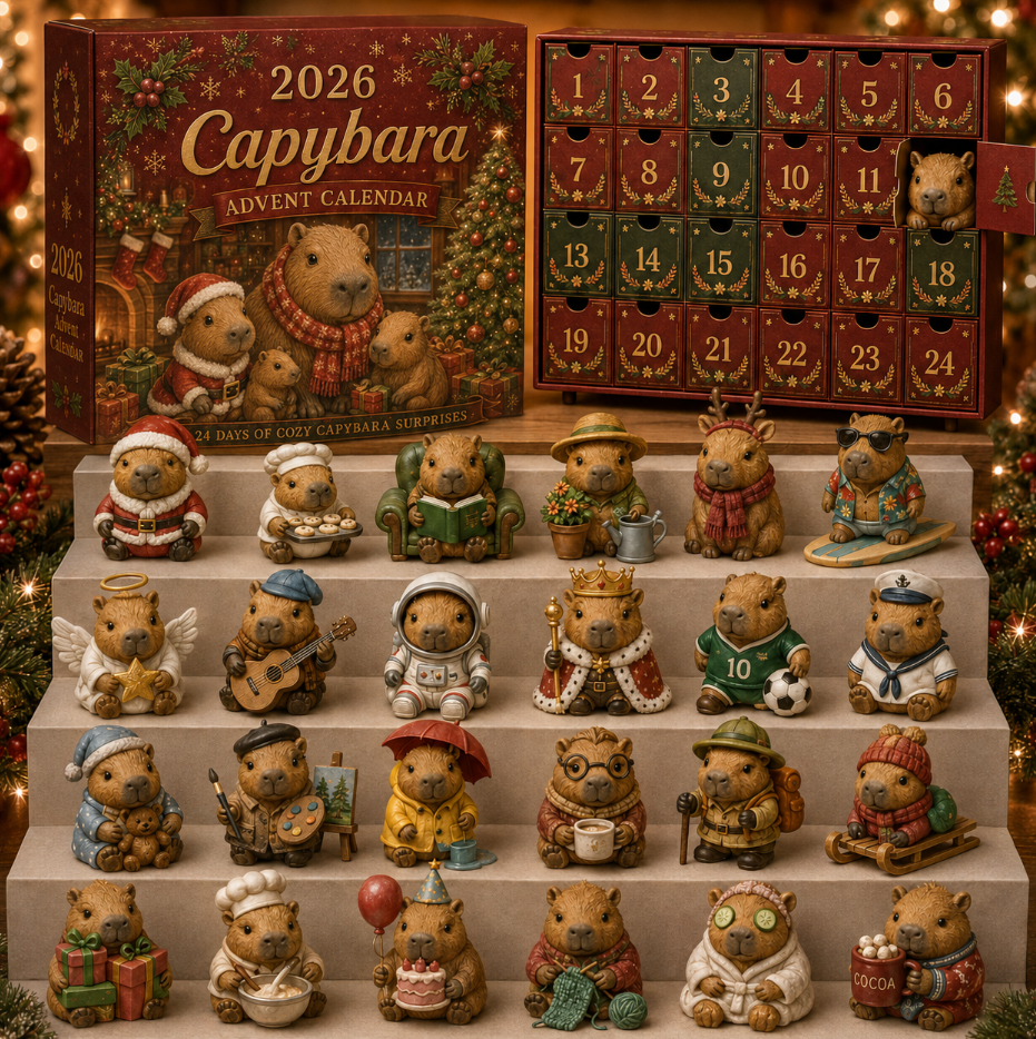 🦫 2026 Capybara Magic Advent Calendar – 24 Days of Cozy Capybara Christmas Surprises 🎄