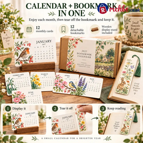 🌸 2027 A Year of Little Keepsakes – 12-in-1 Bookmark Calendar - 🎁Bookmark calendar