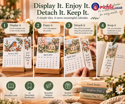 🌸 2027 A Year of Little Keepsakes – 12-in-1 Bookmark Calendar - 🎁Bookmark calendar