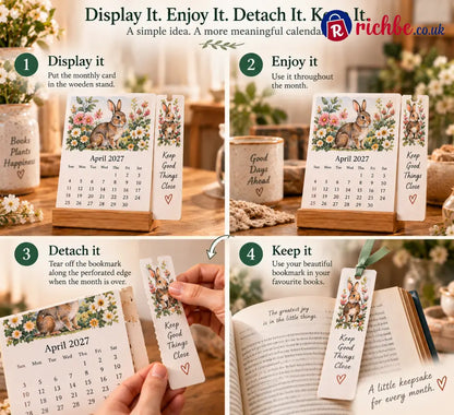 🌸 2027 A Year of Little Keepsakes – 12-in-1 Bookmark Calendar - 🎁Bookmark calendar