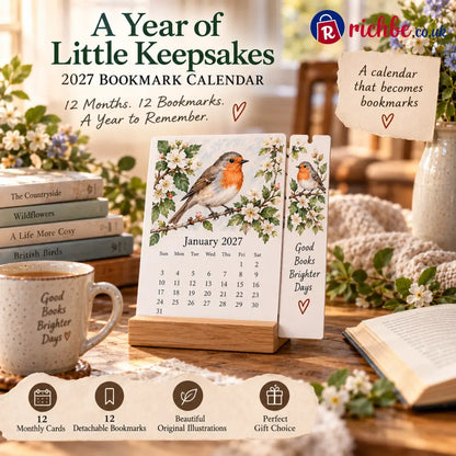 🌸 2027 A Year of Little Keepsakes – 12-in-1 Bookmark Calendar - 🎁Bookmark calendar