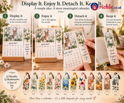 🌸 2027 A Year of Little Keepsakes – 12-in-1 Bookmark Calendar - 🎁Bookmark calendar